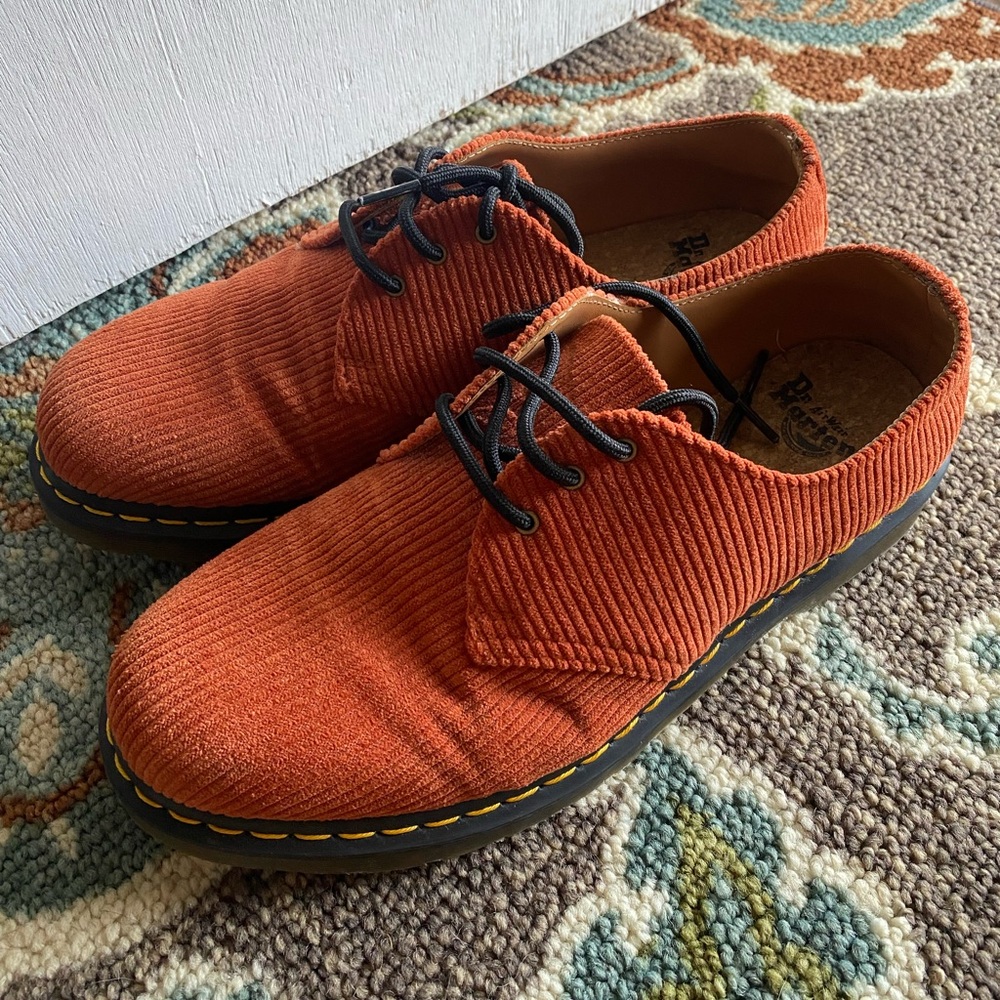 Dr. Marten Orange Corduroy 1461 Oxford shoes